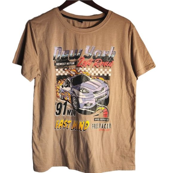 ROMWE Other - ROMWE Guys Car & Letter Unisex Graphic Tee Small